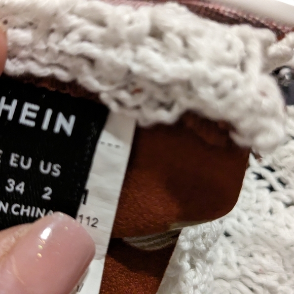 Sweet Shein Crochet Halter Top with Floral Back (Size XS) - Picture 3 of 12